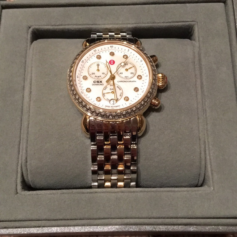 Michele CSX Watch Two-Toned With Diamonds